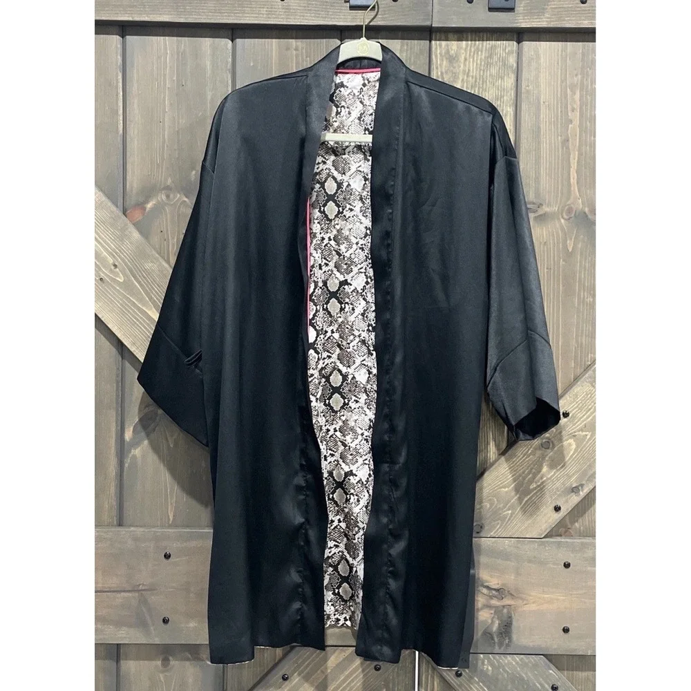 VICTORIA'S SECRET Satin Robe Snake Reversible Kimono Sleepwear‎ Women's XS/S